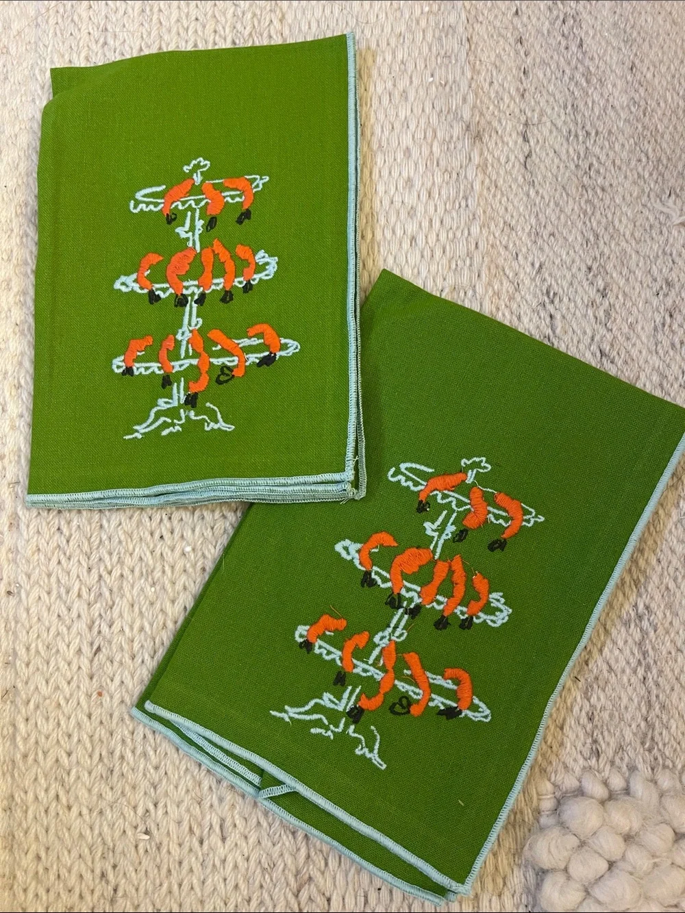 Set of 2 Shrimp Cocktail Napkins by Phthalo Ruth for Anthropologie